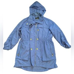Casablanca blue cinched waist rain jacket